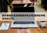 国内拥有自主区块链技术的公司[提供区块链技术的公司]