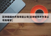 区块链国内开发项目公司[区块链技术开发公司有哪家]